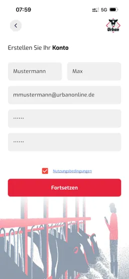 Formular Konto erstellen