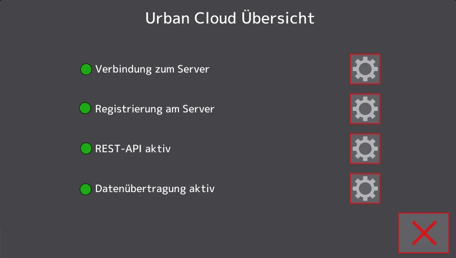 Installationsbildschirm Urban Cloud-Service