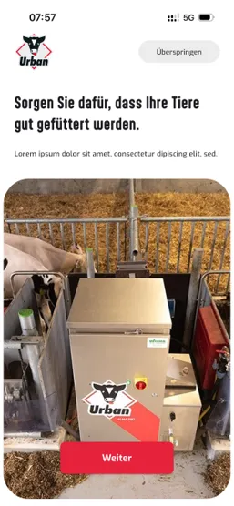 Einführungsbildschirm der Urban App