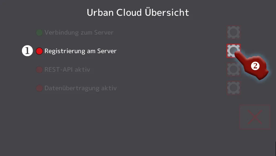 Installation Urban-Cloud, Registrierungsstatus des Touch-Terminals