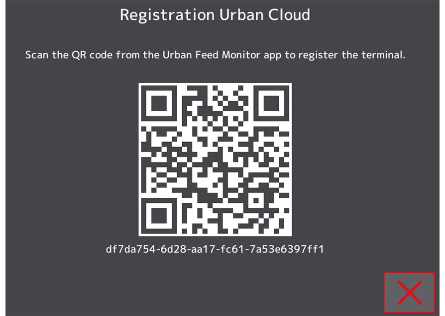 QR Code Touch Terminal Registration Urban Cloud installation, QR code for registering the touch terminal