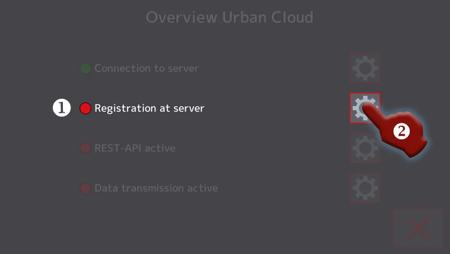 Touch Terminal Registration Urban Cloud installation, touch terminal registration status