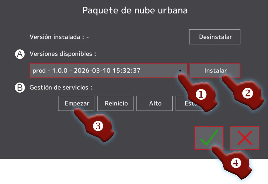 Instalación de Urban Cloud, instalación e inicio del servicio de sincronización
