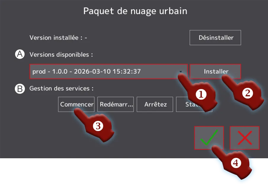 Installation d'Urban Cloud, installation et démarrage du service de synchronisation